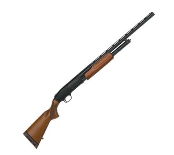 Mossberg 500 Bantam 12 Gauge Pump Action Shotgun 24" Barrel 3" Chamber 5 Rounds Twin Bead Sights Wood Stock Matte Black