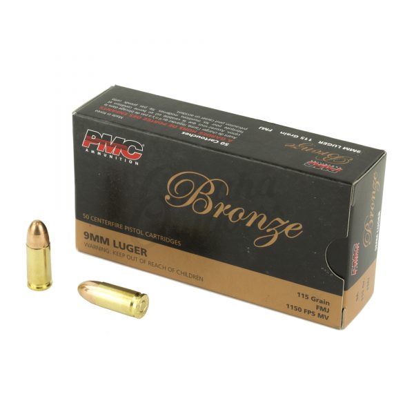 PMC Bronze 9mm Luger 50 Rds 115 Grain FMJ 1150 fps